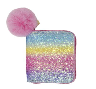 Bright Colorful Rainbow Glitter Wallet