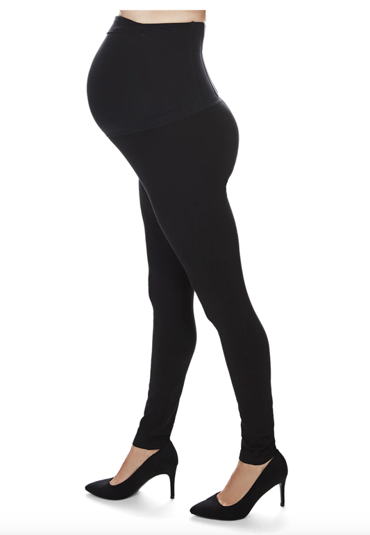 Black Cotton Maternity Leggings