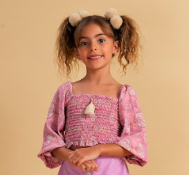 Paisley Pink Button Front Top