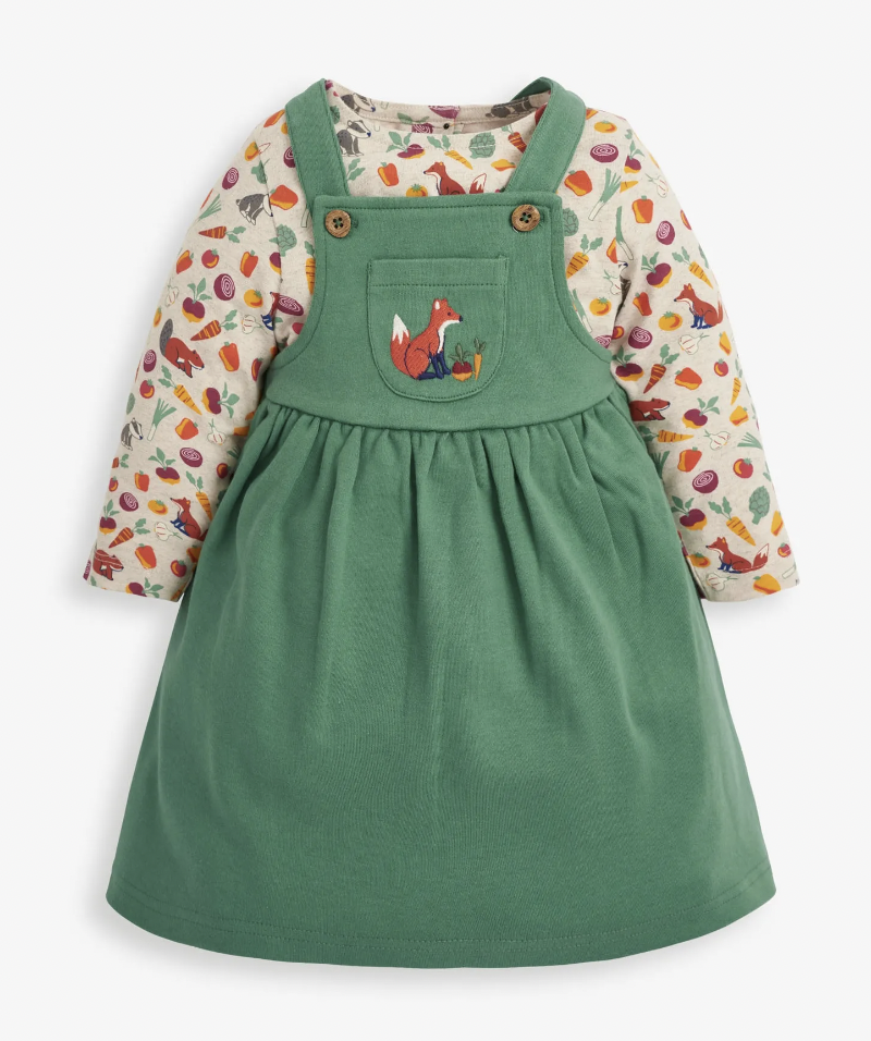 Vegetable Print Pinafore Set