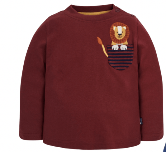 Lion Applique Pocket Top
