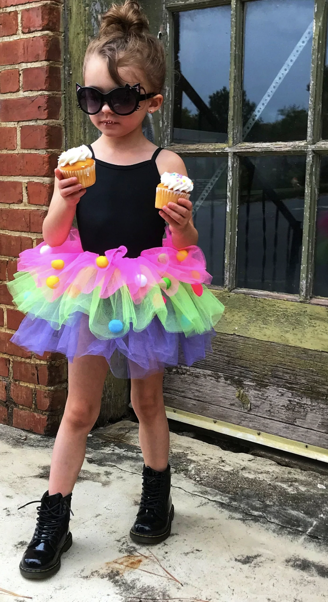 RAINBOW POM POM SKIRT