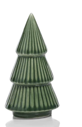 Ceramic Holiday Tree Glazed Winter Green- Medium