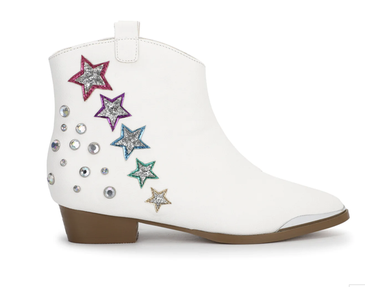 Miss Dallas Shooting Star Western Bootie in White