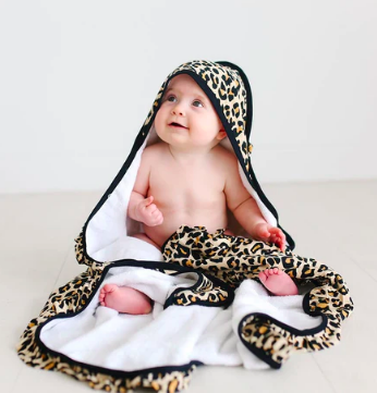 Posh Peanut Lana Leopard Ruffled Hooded Towel