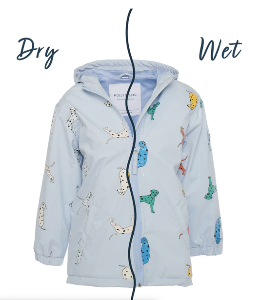 Dalmatian Color Changing Kids Rain Jacket