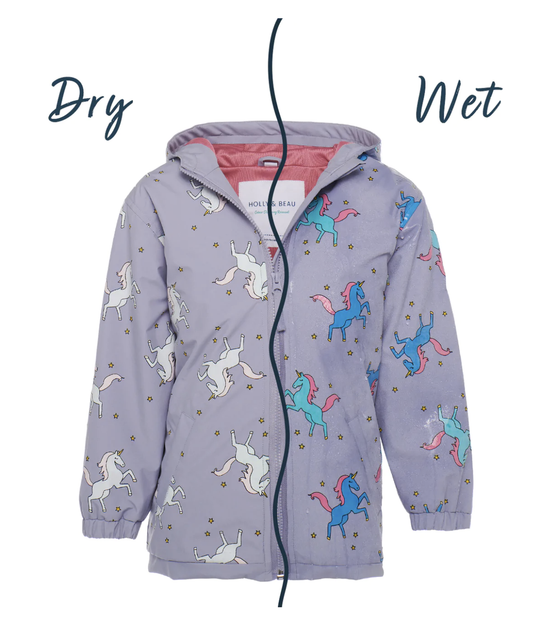 Unicorn Color Changing Kids Rain Jacket