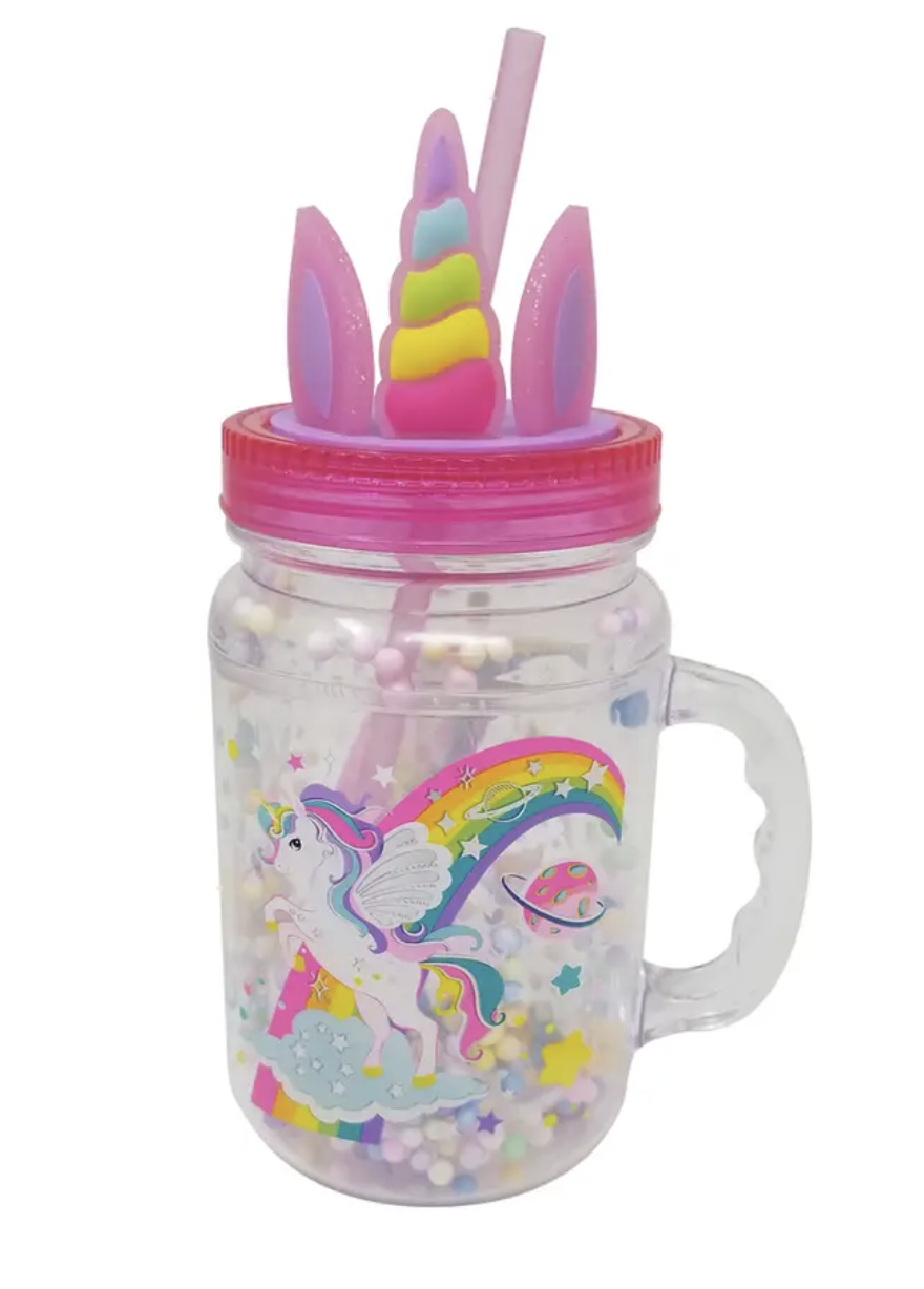 Glow in the Dark Unicorn Mason Jar Cup