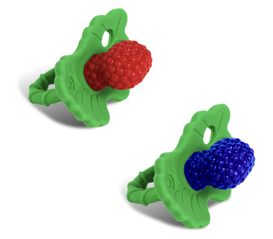Red/Blue RazBerry Silicone Teether 2pk