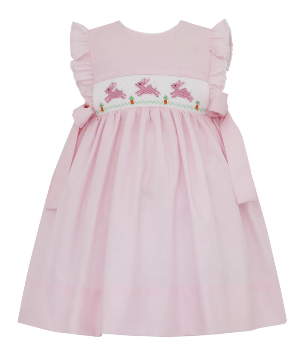 Hop Hop Bunnies Pink Poplin Dress