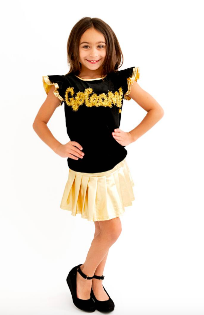Evie's Closet Black & Gold Go Team Shirt