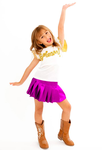 Evie's Closet White & Gold Go Team Shirt