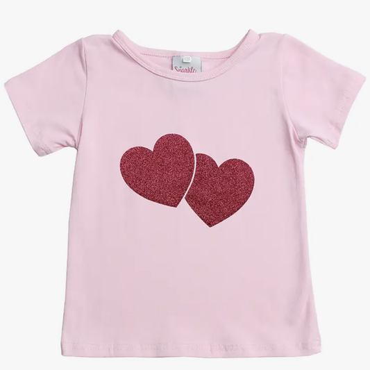 Hot Pink Double Heart Tee