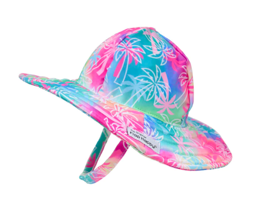 Summer Splash Swim Hat Pink Tropical Palms