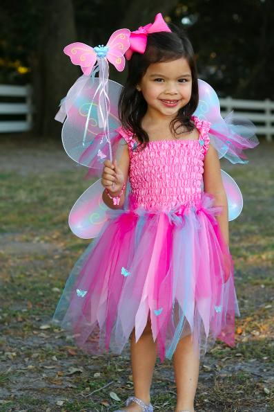 Butterfly Dress w/Wings & Wand Pink