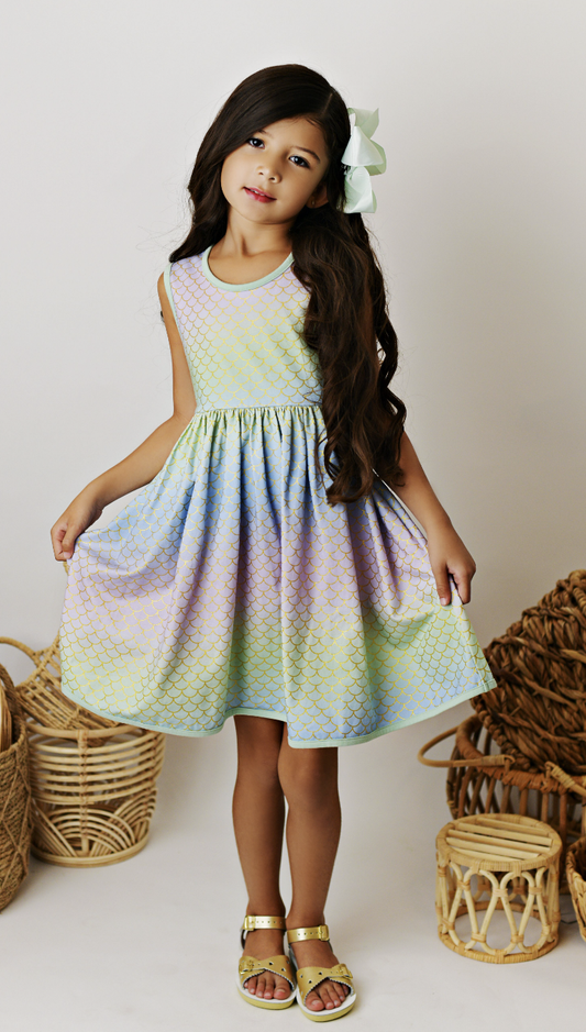 SB Mermaid Peony Bow Dress
