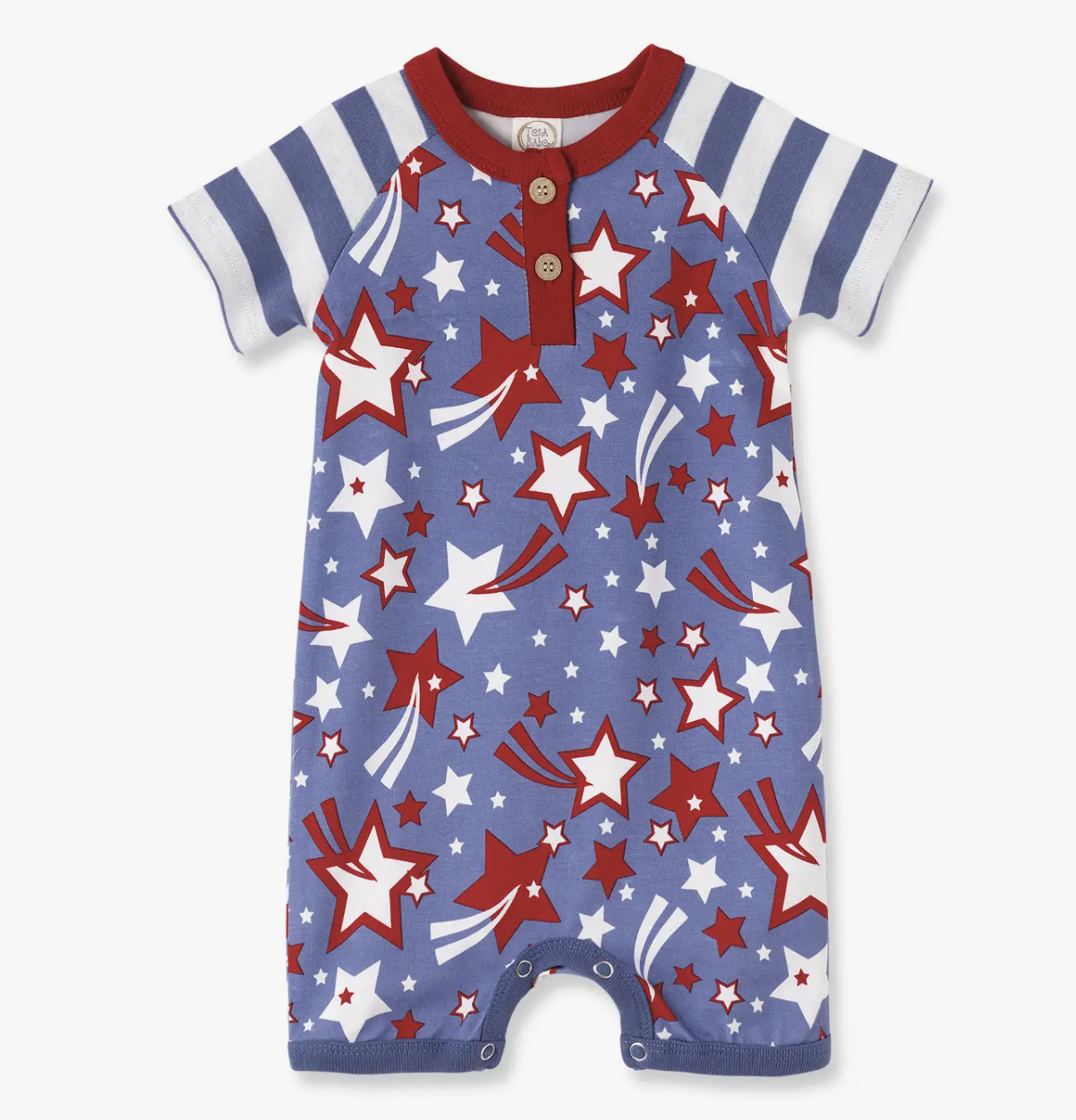 Star Spangled 4th of July Henley Romper