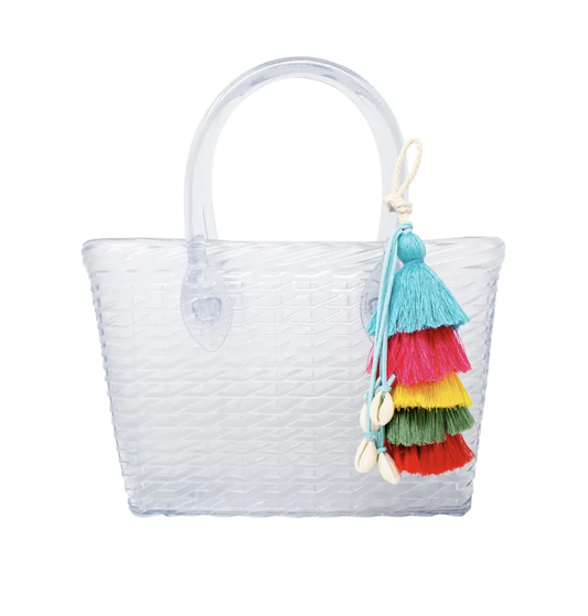 Clear Jelly Weave Tote Bag