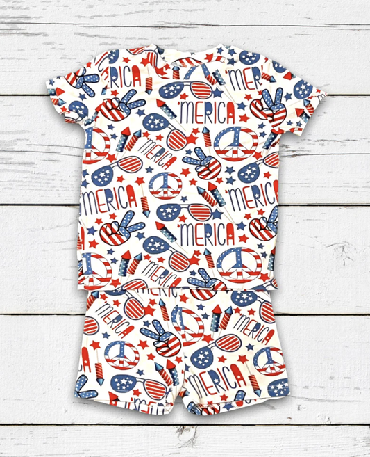 Merica Bamboo Shorts Set