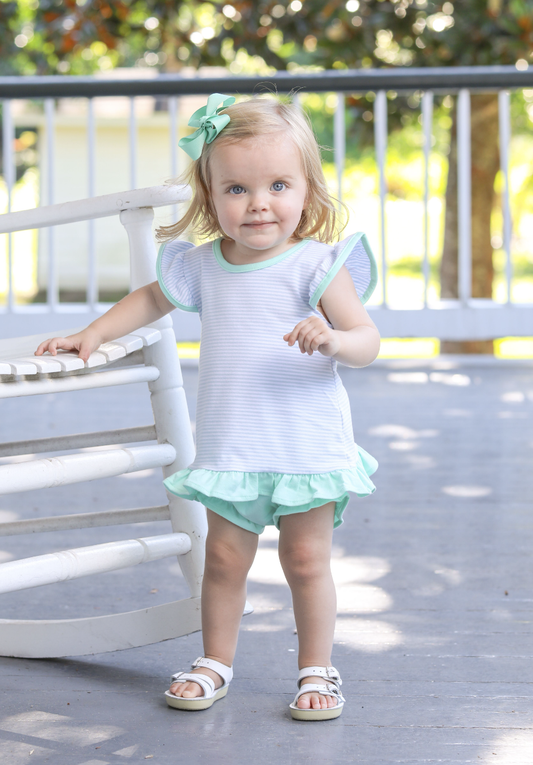 TSK Mary Margaret Diaper Set Lt Blue & Mint