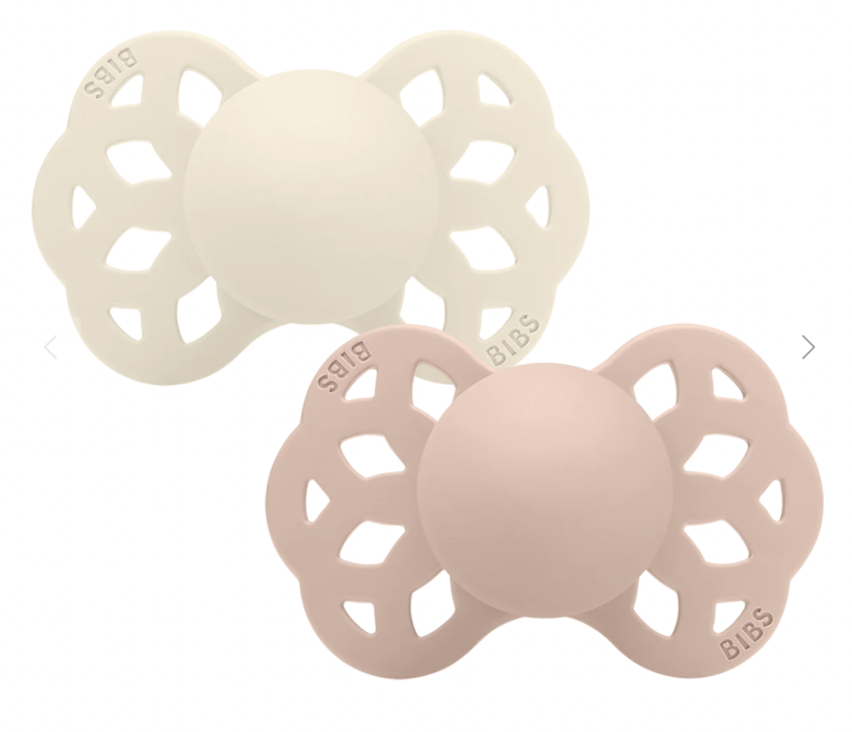 Bibs Infinity 2pk Ivory/Blush Pacifier