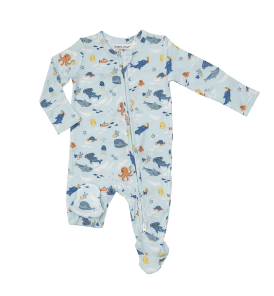 Playful Sealife 2-way Zipper Footie