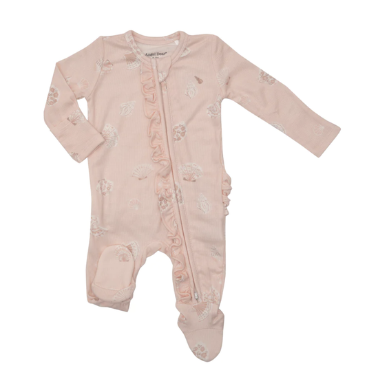 Pretty Seashells 2-way Ruffle Zipper Footie