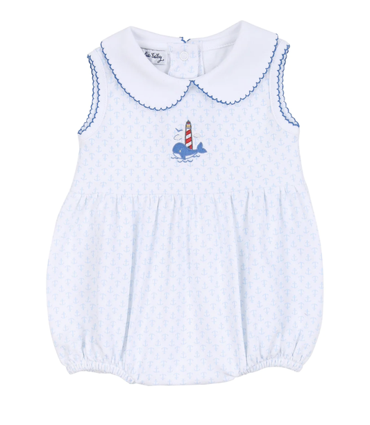 Call of the Sea Emb Collared Sleeveless Girl Bubble