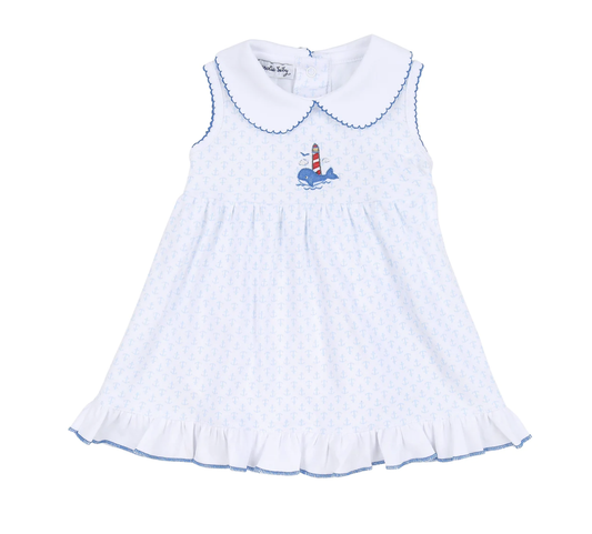 Call of the Sea Emb Collared Sleeveless Dress