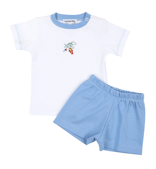 Fish All Day Emb Short Set