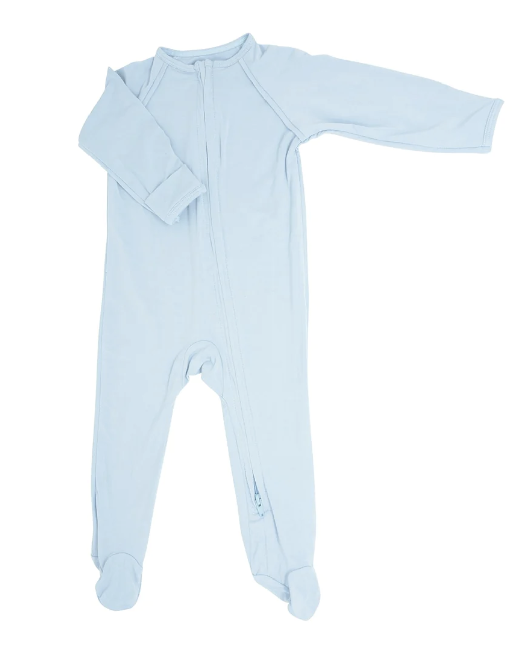 Bashful Blue Zipper Footie