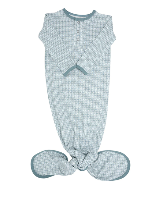 Teal Basketweave Knotted Gown