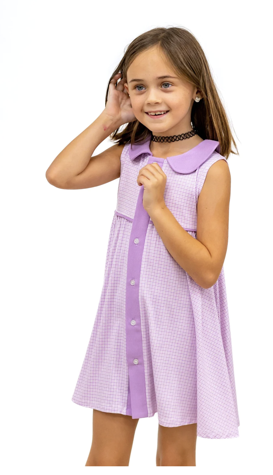 Summer Swing Dress Purple Basketweave