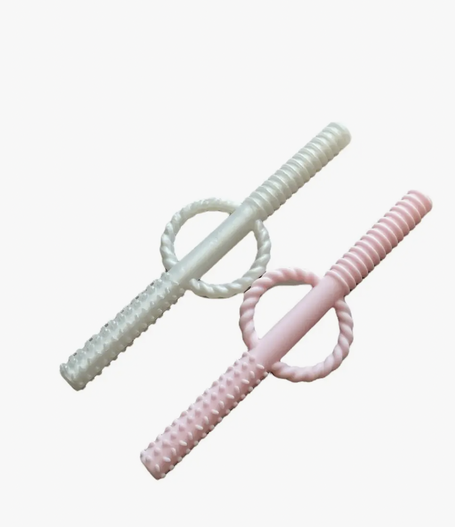 Teething Tube Set Pearl/ Baby's Breath