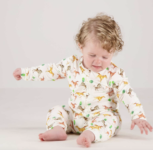 Galloping Horses Long Romper