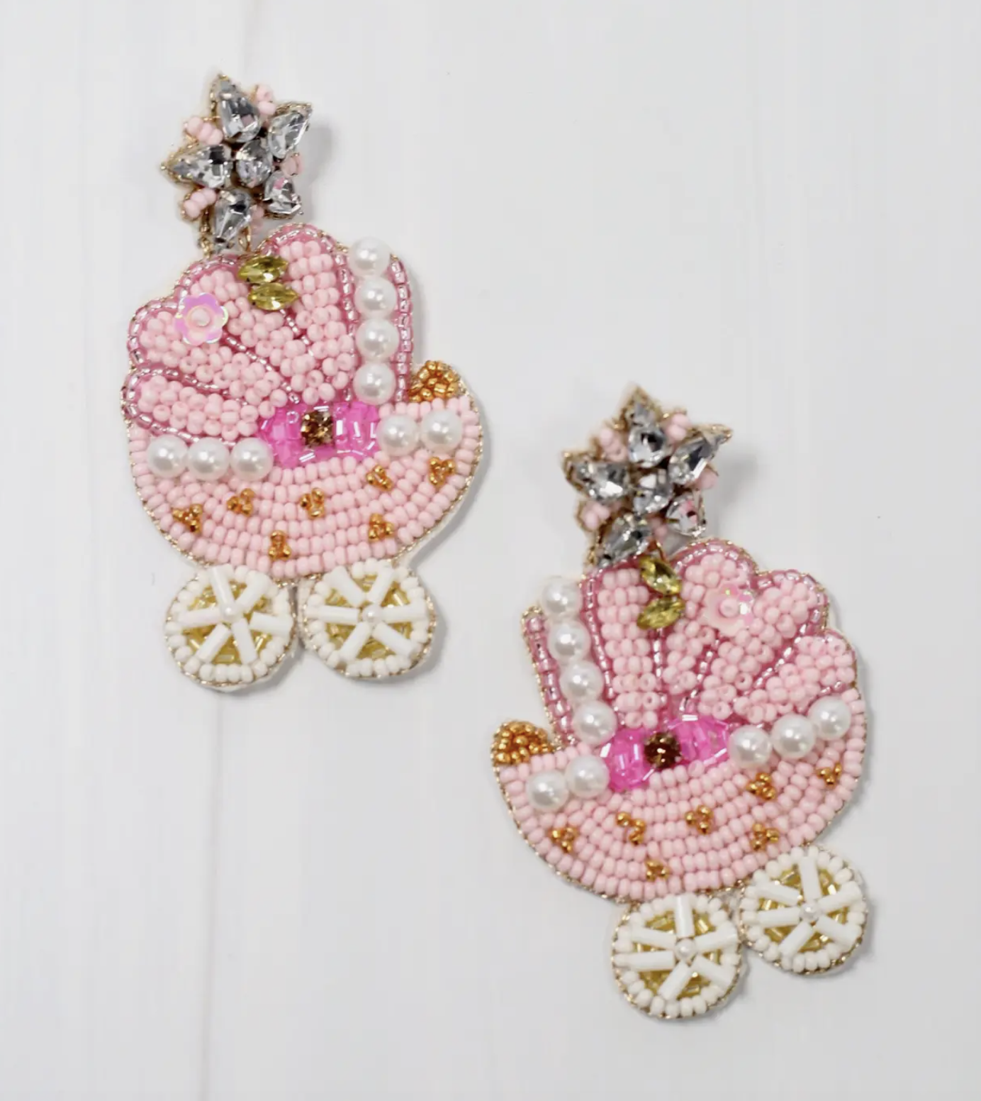 Pink Baby Stroller Embellished Earring