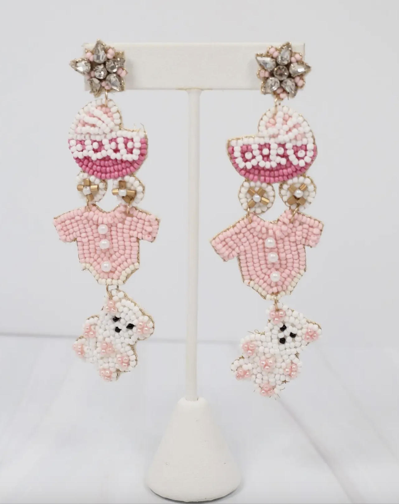 Pink Welcome Baby Beaded Earring