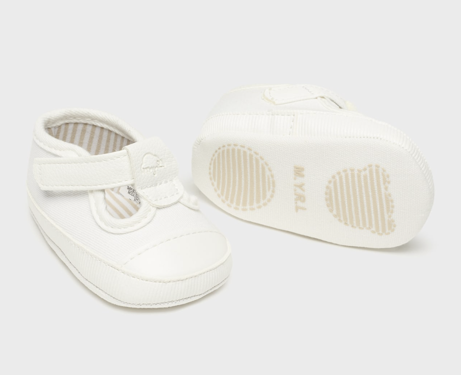 White T-Strap Canvas Shoe