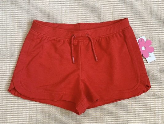 Red Raw Edge Drawstring Short