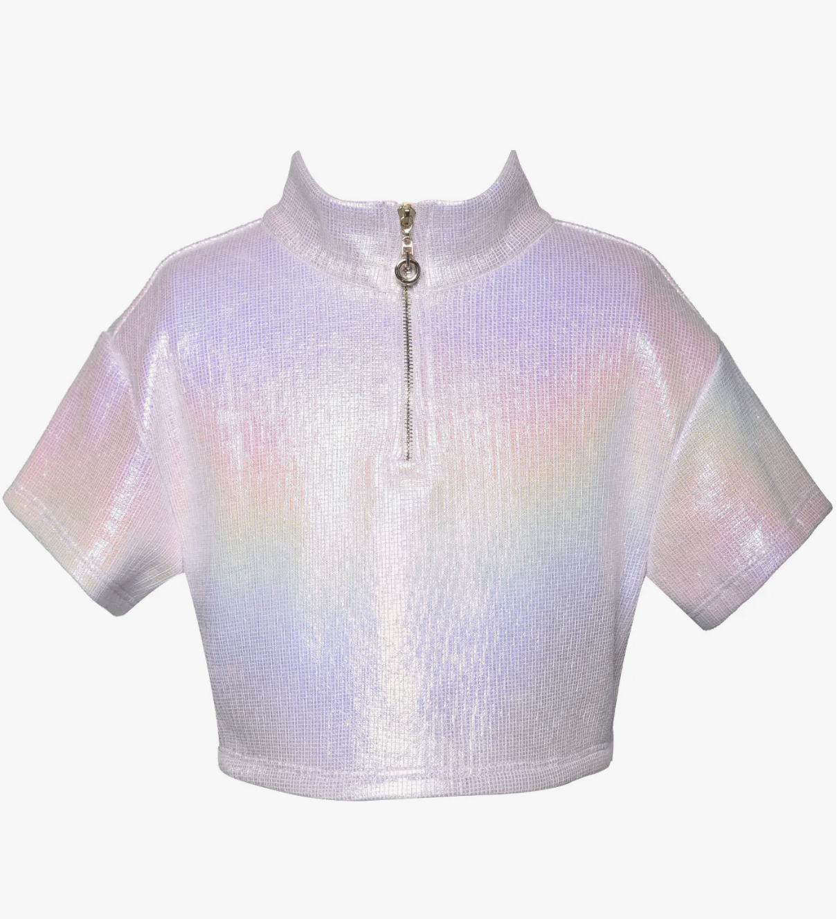 Lavender Zip Up Crop Top