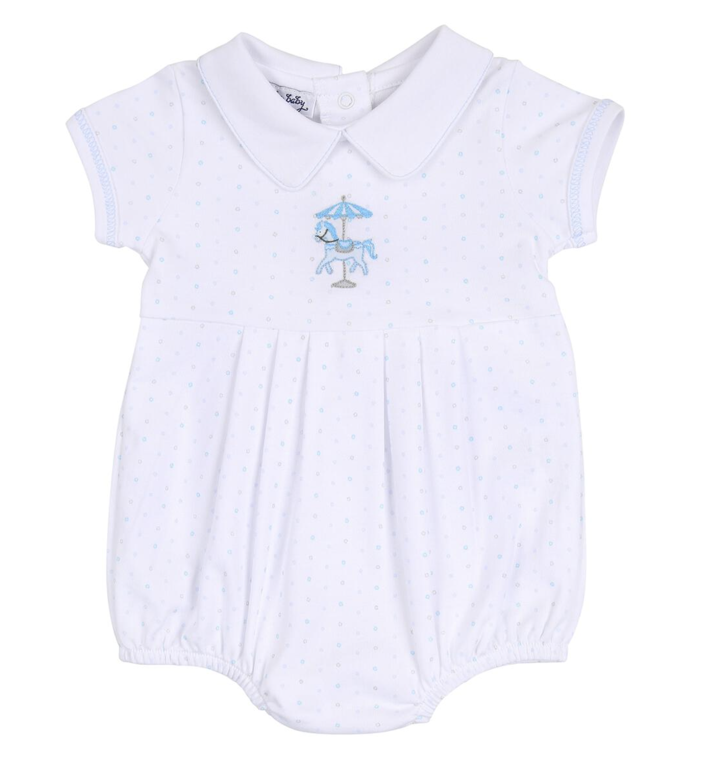 Carousel Blue Emb Collared Bubble