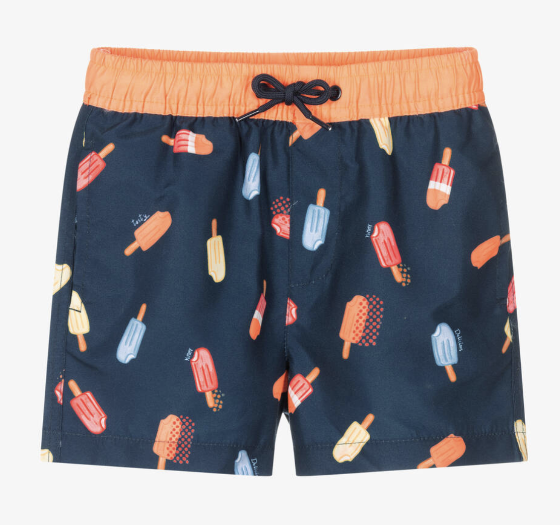 Navy Blue Ice Lolly Swim Shorts