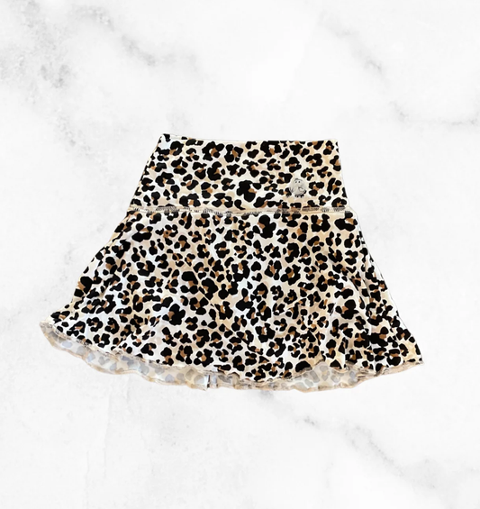 Tan Leopard Tennis Skirt