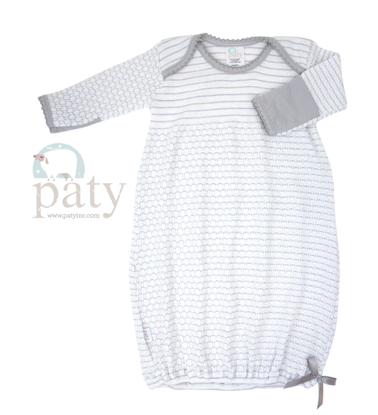 Paty Pinstripe Knit Gown Grey w/Grey