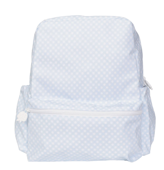 Blue Gingham Large Backpack