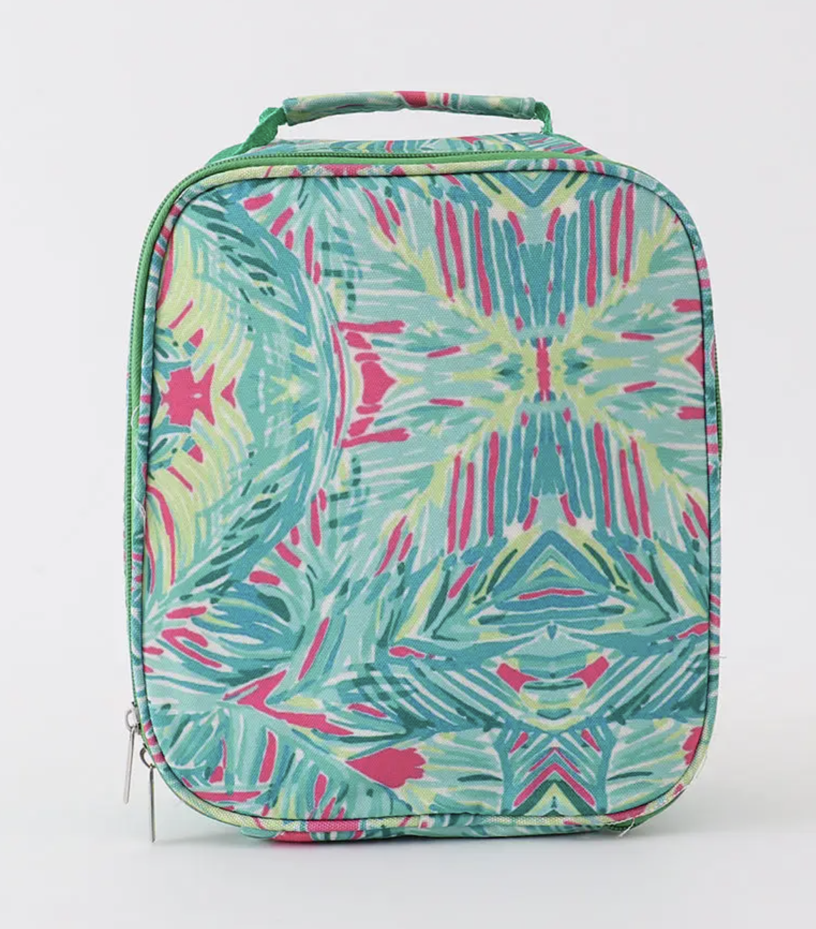 Green Lily Print Lunch Box