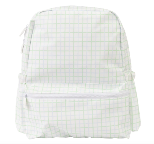 Blue/Green Windowpane Large Backpack