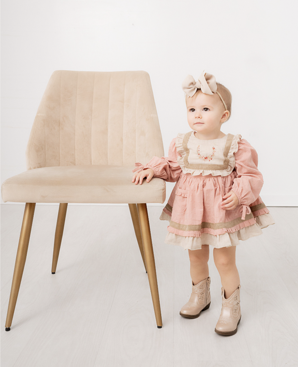 Evie's Closet Blush Swiss Dot Bubble