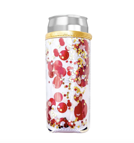 Spirit Squad Confetti Skinny Can Cooler Rally Red