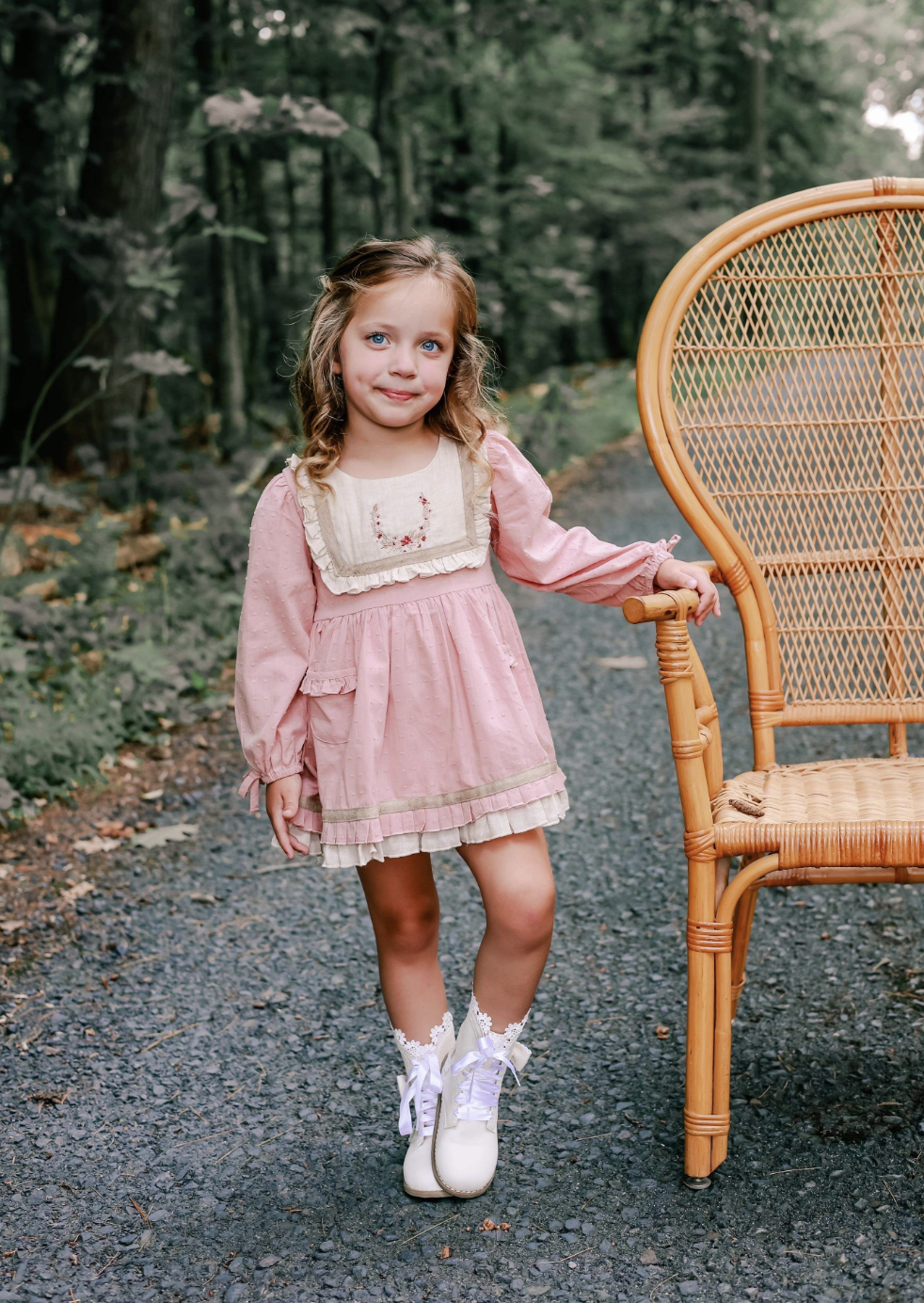 Evie's Closet Blush Swiss Dot Tunic Set